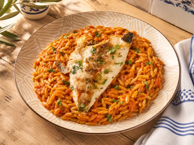 Giouvetsi con orata