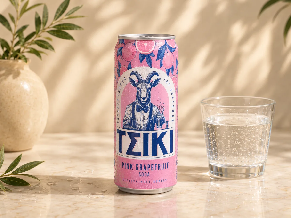 TZIKI Pink Grapefruit Soda